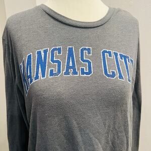 MAJESTIC THREADS KC ROYALS MLB BASEBALL LONG SLEEVE T SHIRT Women’s L (A0127)